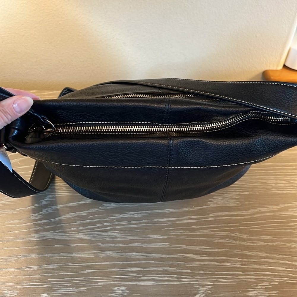 Coach Black Leather Shoulder Bag with Silver Hardware - Picture 8 of 11